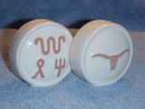 Frankoma Ranch shakers glazed white